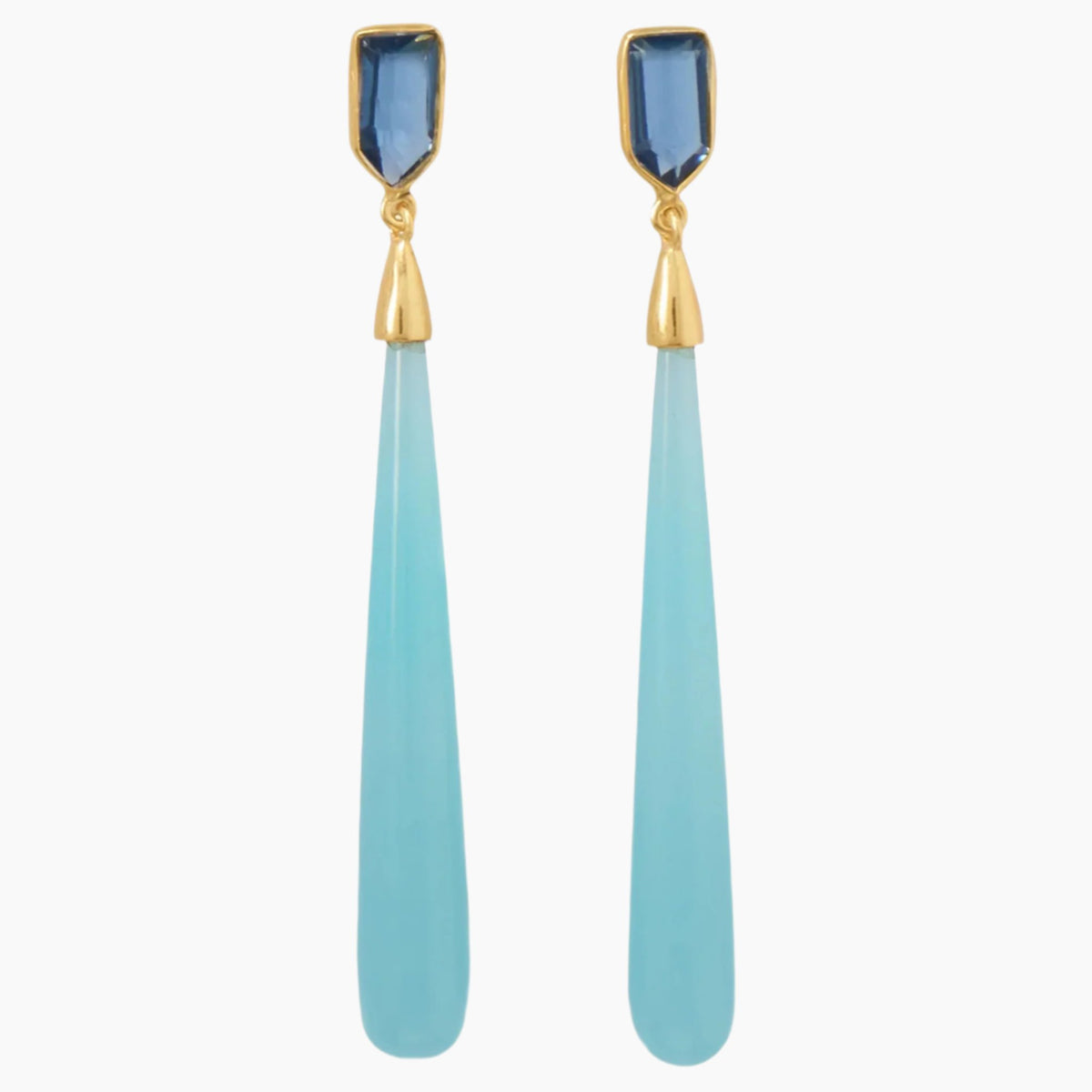 Green Chalcedony Post Earrings