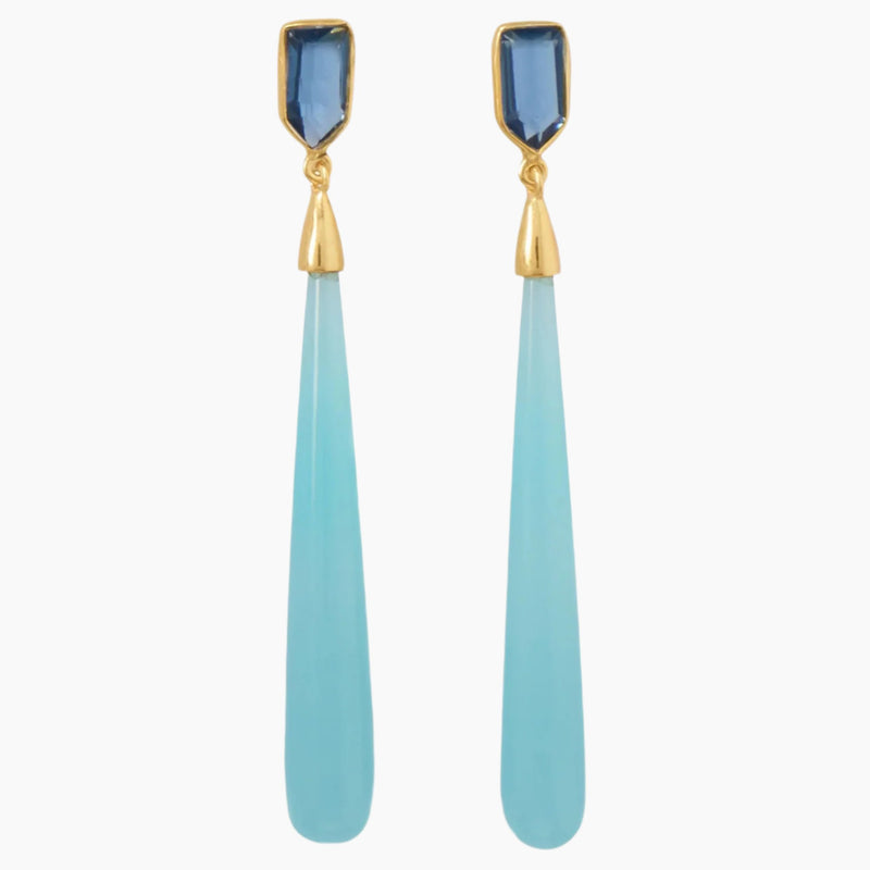 Green Chalcedony Post Earrings