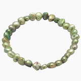 Green Freshwater Pearl Stretch Bracelet