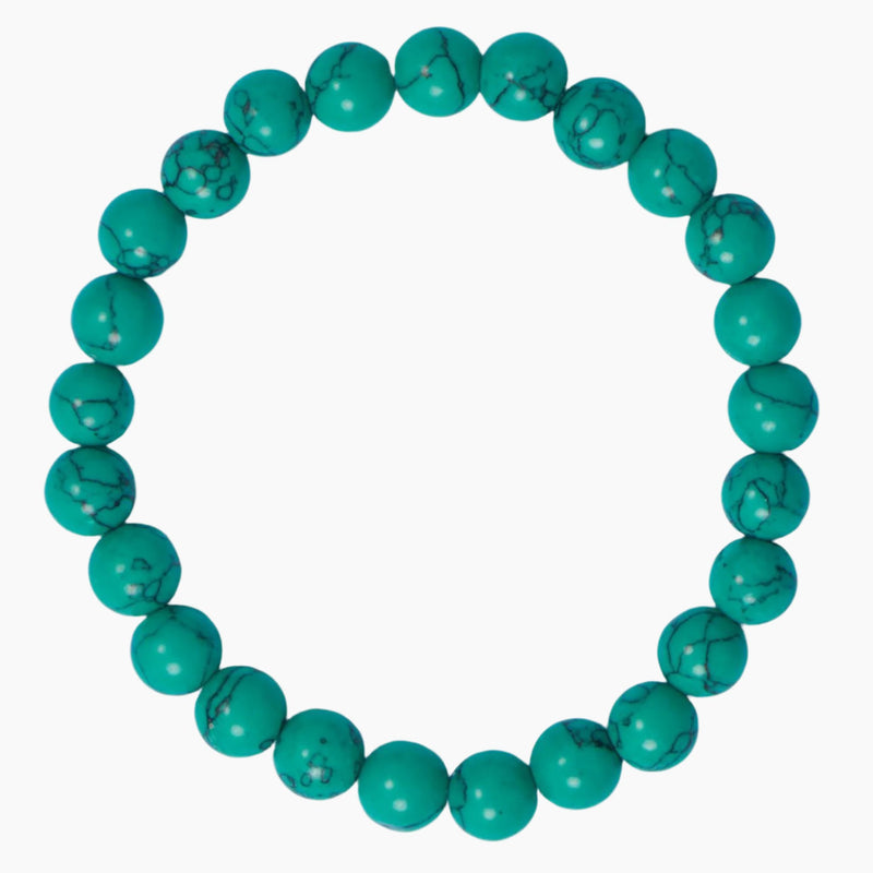 Green Howlite Bead Stretch Bracelet