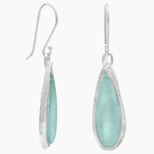 Green Roman Glass Polished Frame Earrings Side View