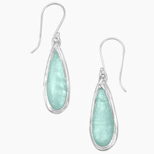 Green Roman Glass Polished Frame Earrings
