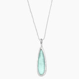 Green Roman Glass Polished Frame Necklace