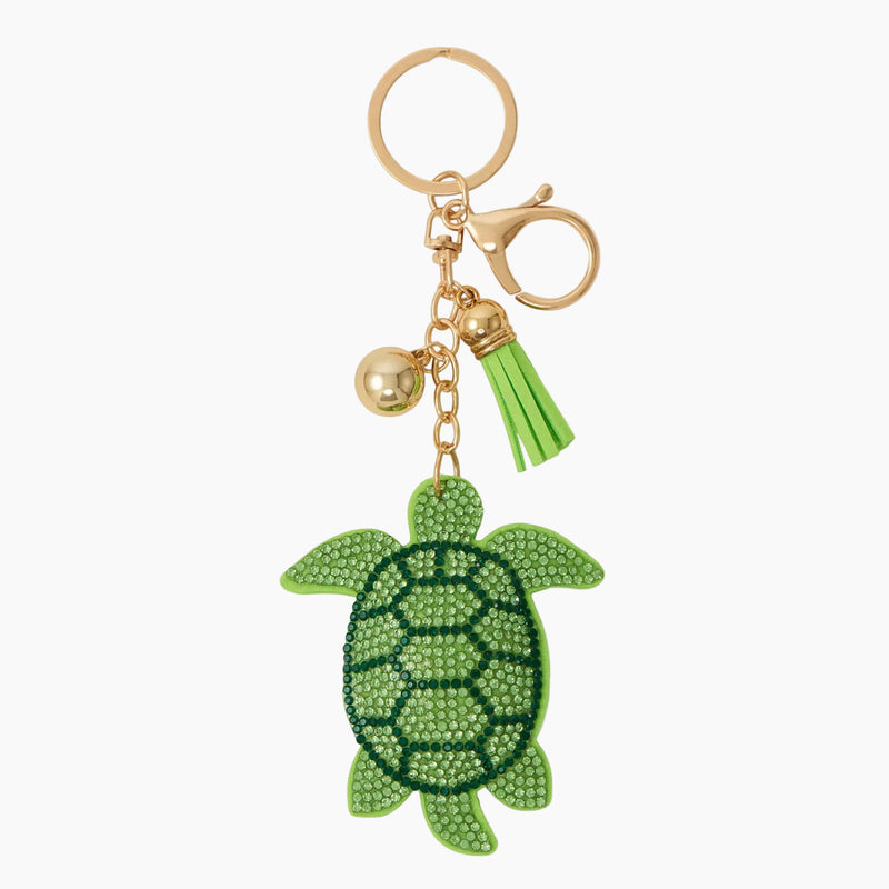 Green Turtle Crystal Bag Charm