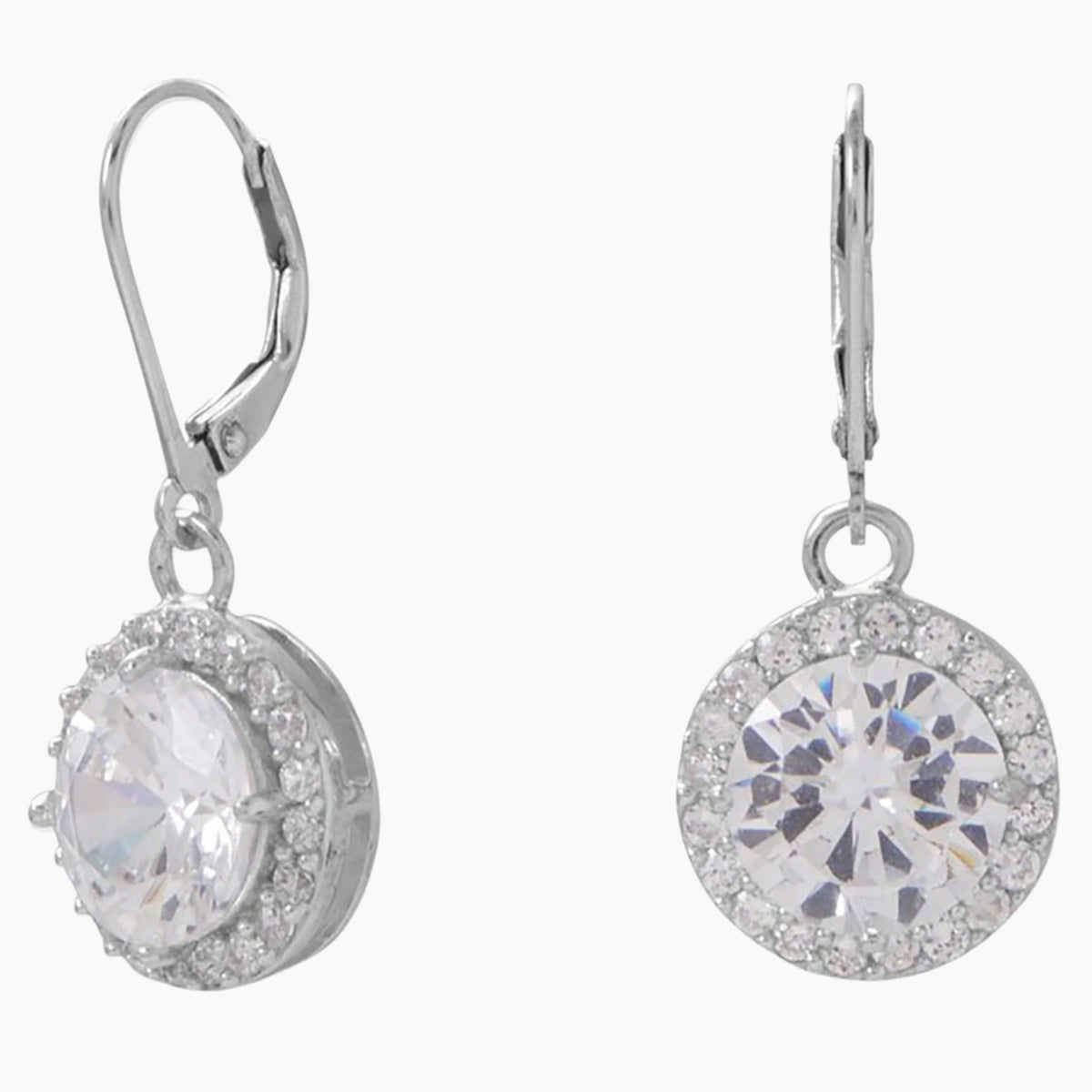 Halo Edge Cubic Zirconia Earrings