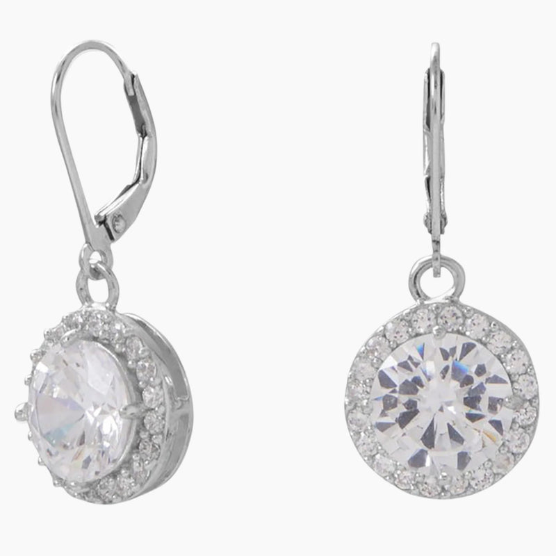 Halo Edge Cubic Zirconia Earrings