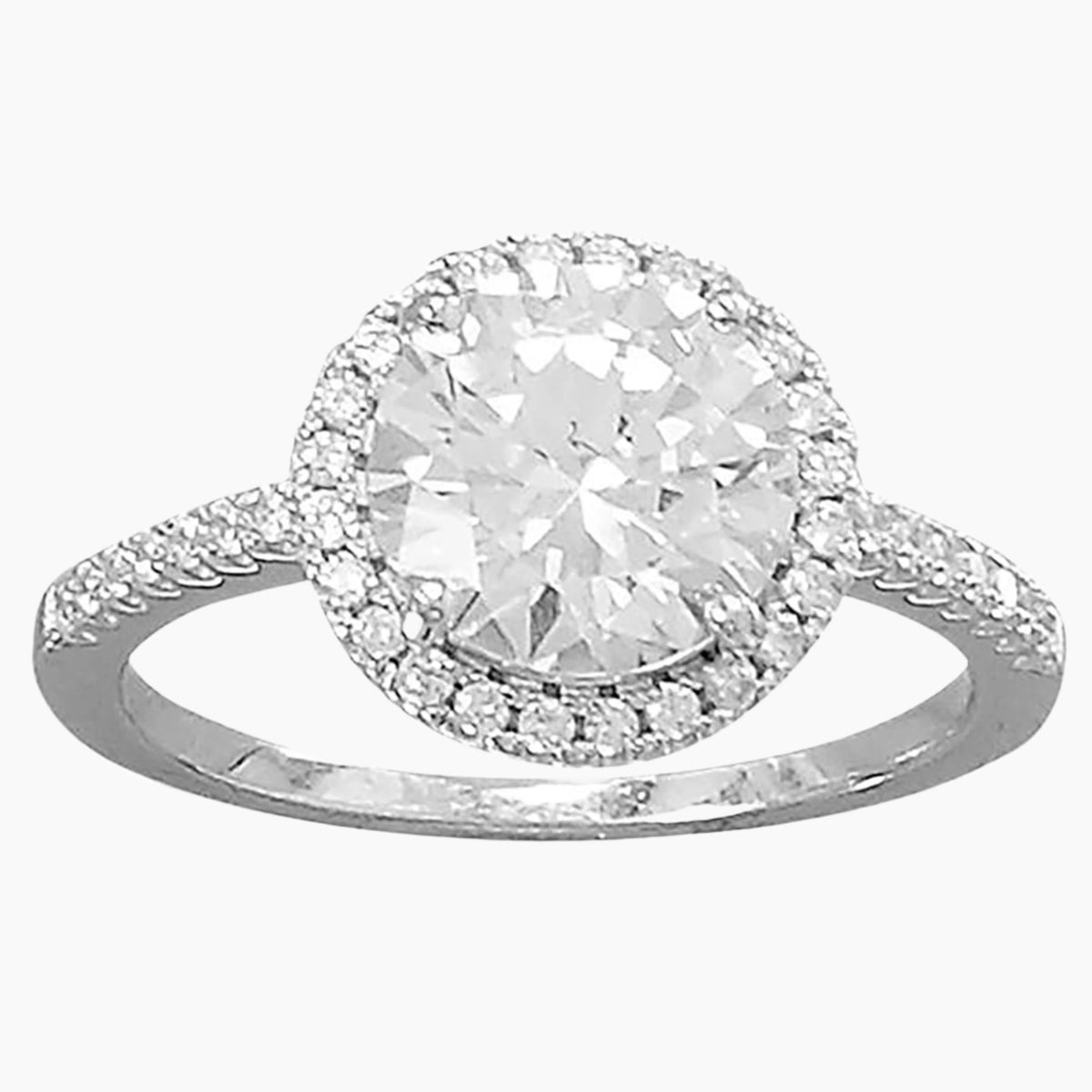Halo Edge Round Zirconia Ring