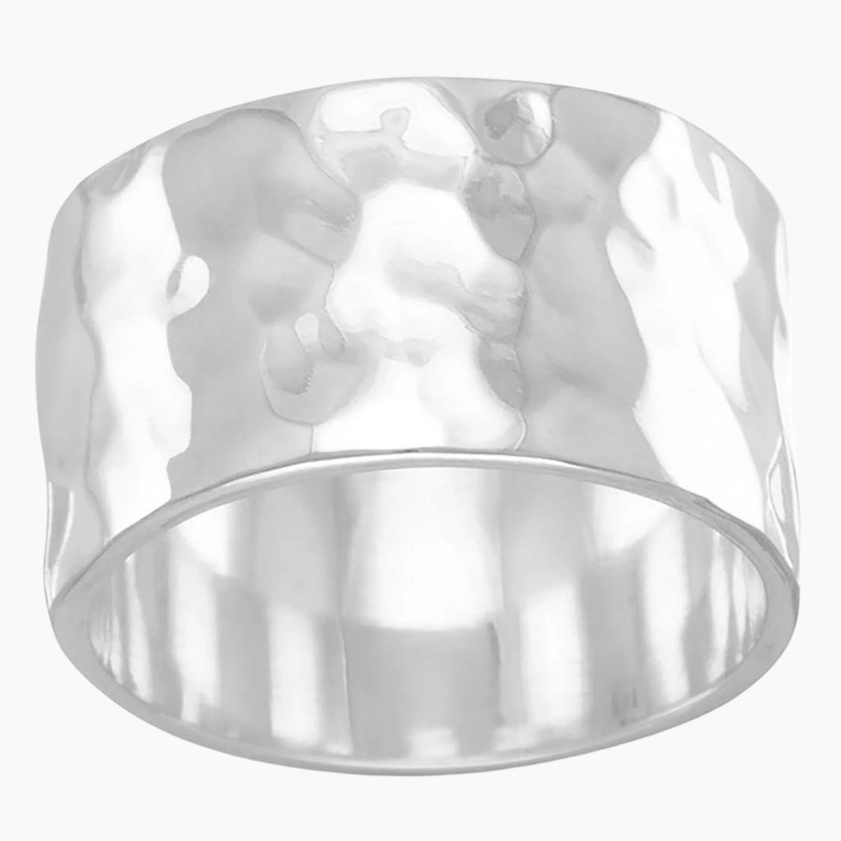 Hammered 11mm Silver Ring