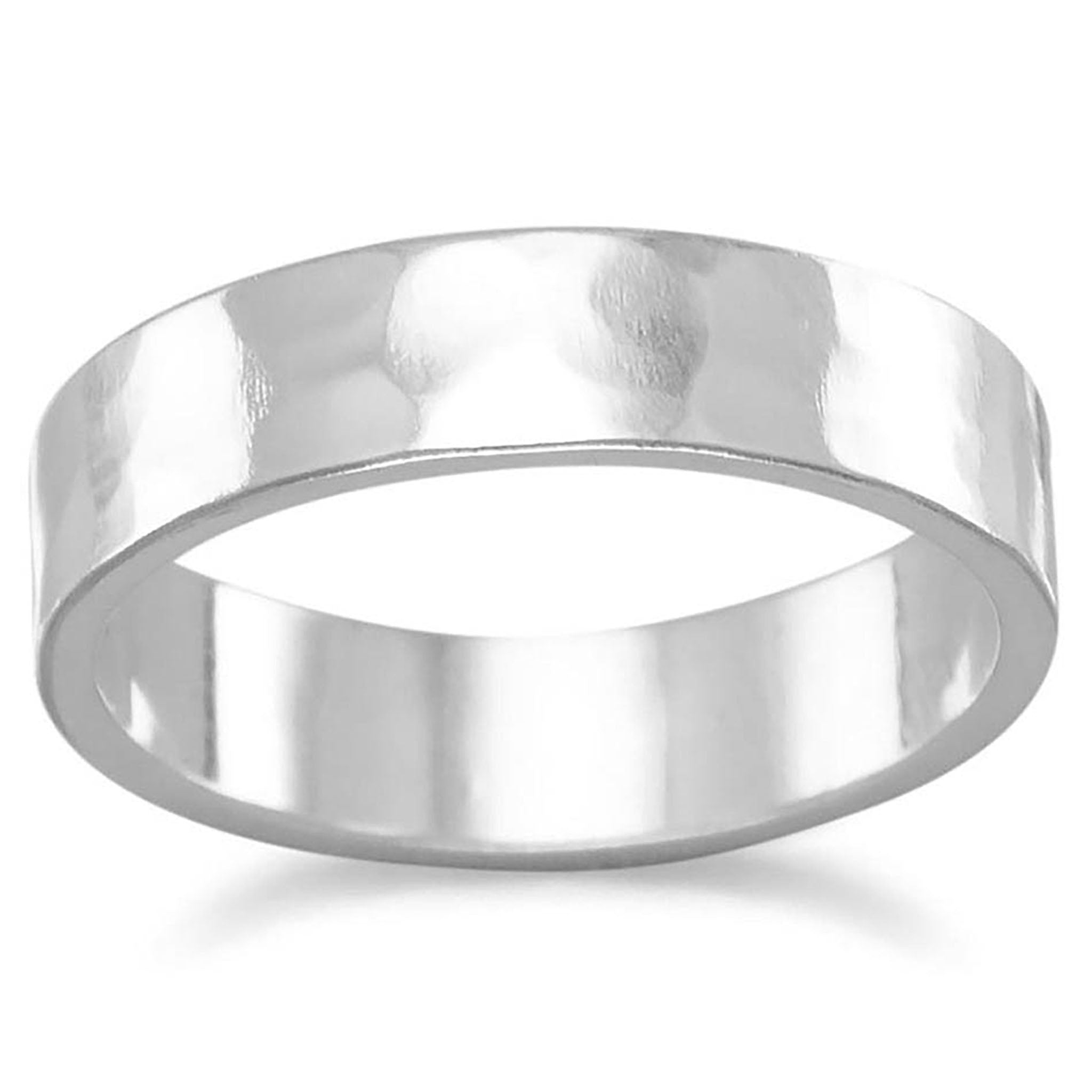 Hammered 5mm Silver Ring