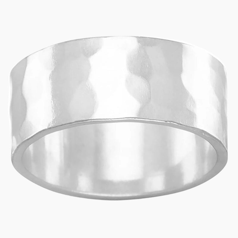 Hammered 8mm Silver Ring