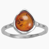 Hammered Baltic Amber Ring