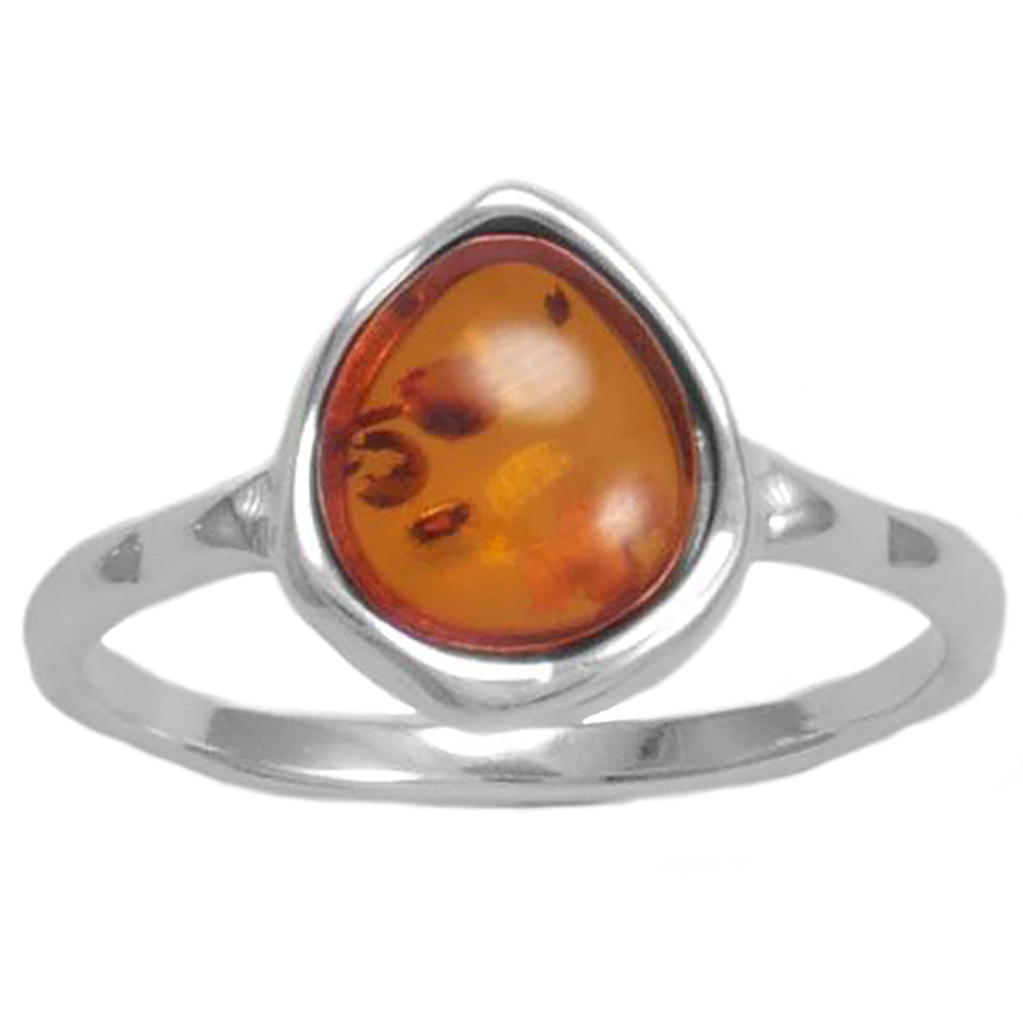 Hammered Baltic Amber Ring