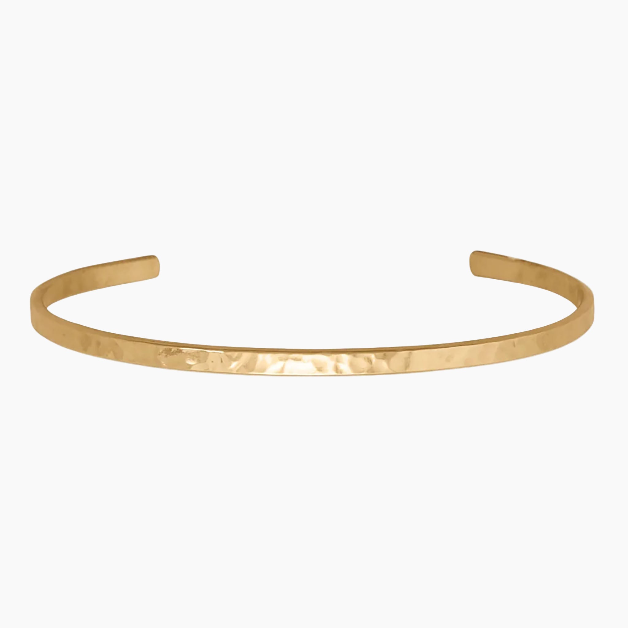 Hammered Gold Plated Stackable Cuff Bracelet