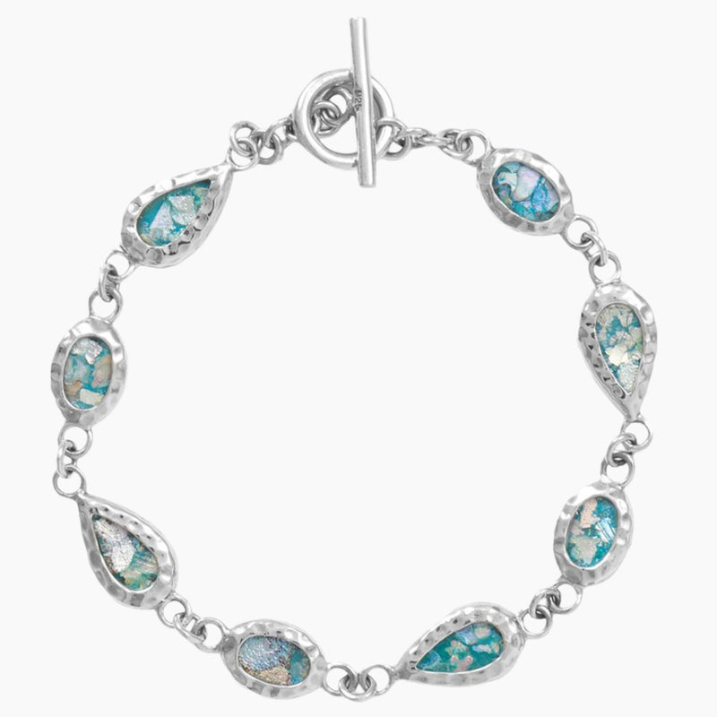 Hammered Roman Glass Bracelet