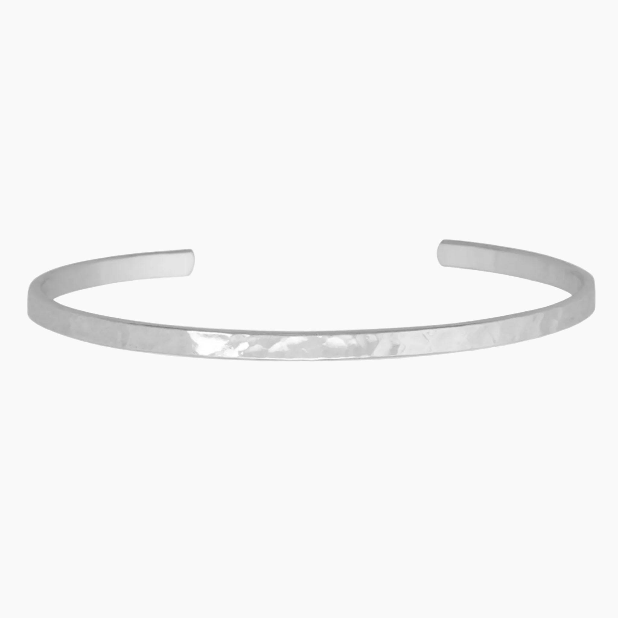Hammered Silver Stackable Cuff Bracelet