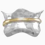 Hammered Wave Design Spin Ring