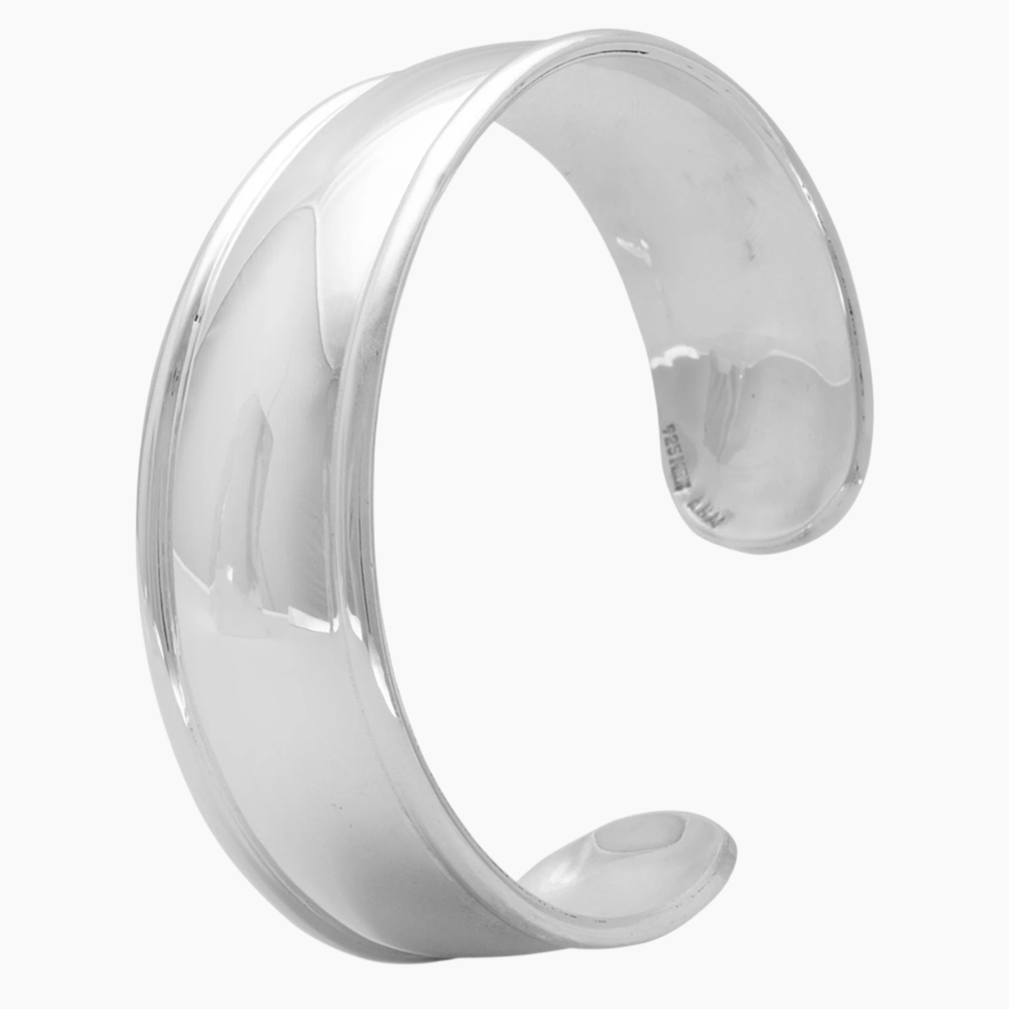 Handcrafted Polished Edge Cuff Bracelet Upright