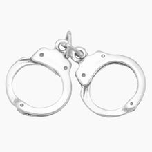 Silver or Gold Handcuffs Charm Silver