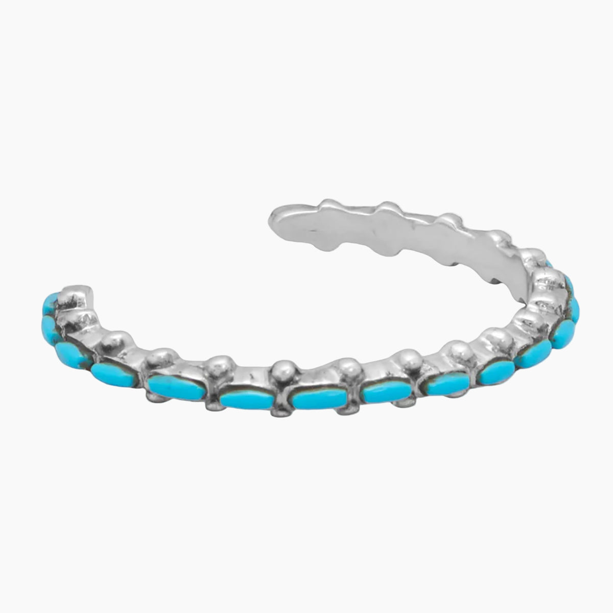 Handmade Junior Turquoise Cuff Bracelet Side View