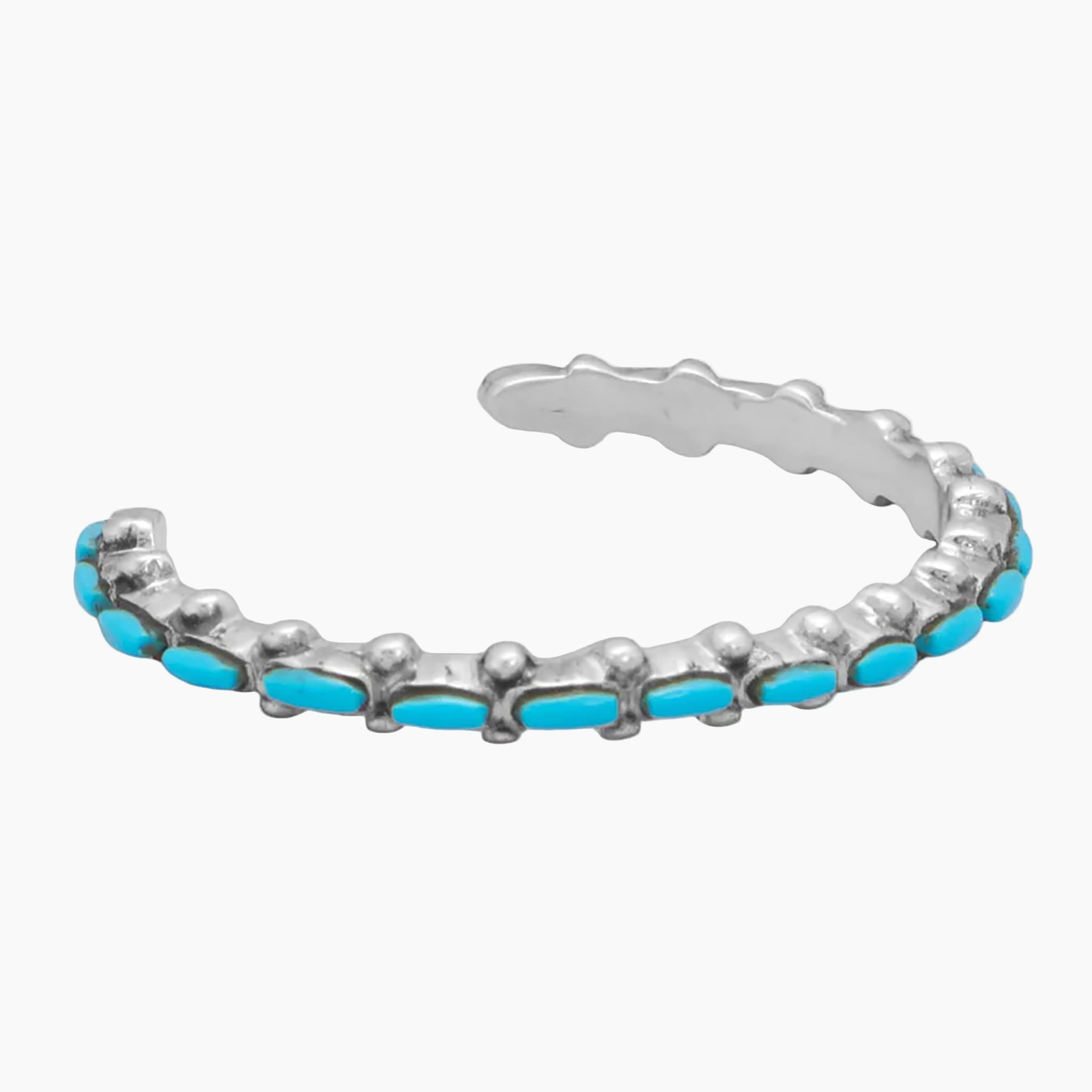 Handmade Junior Turquoise Cuff Bracelet Side View