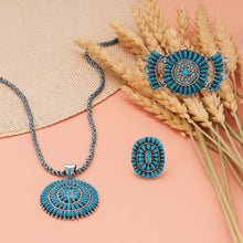 Handmade Sunburst Design Turquoise Ring Example 2