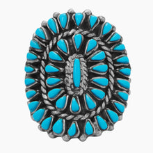 Handmade Sunburst Design Turquoise Ring 