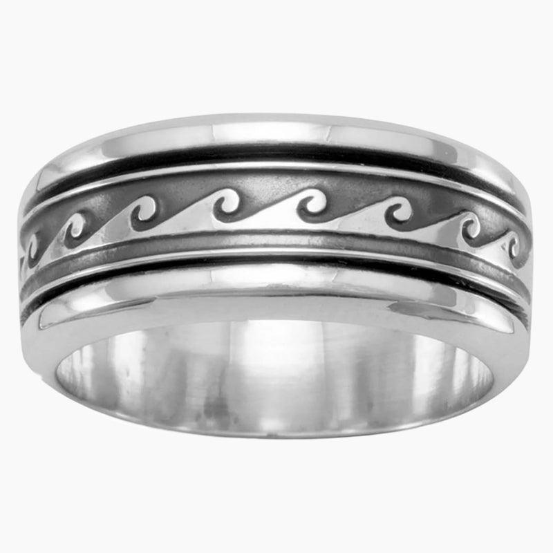 Handmade Wave Design Spin Ring