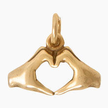 Heart Hands Charm Gold