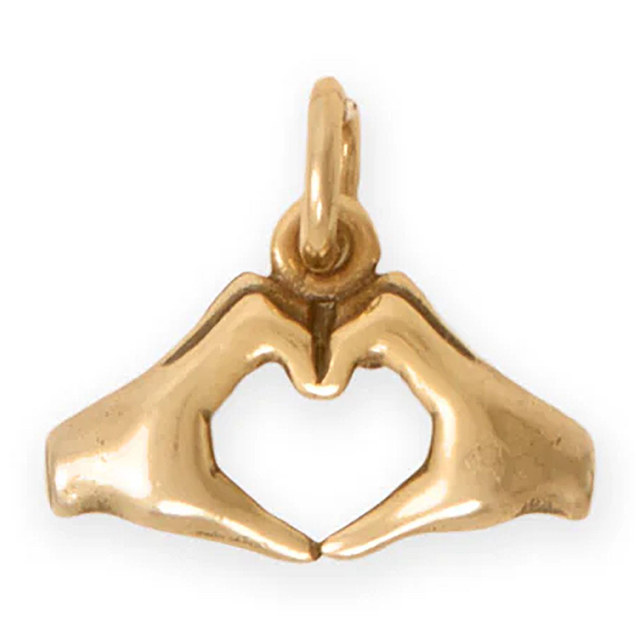 Heart Hands Gold Charm