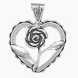 Heart Shaped Rose Charm