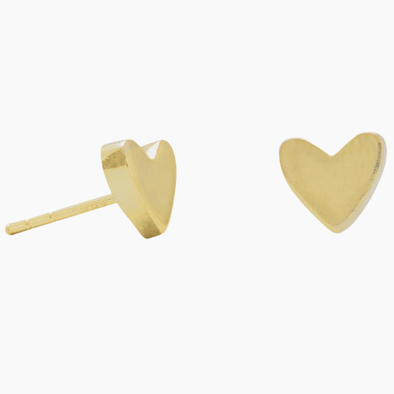 Heart Shape Gold Stud Earrings