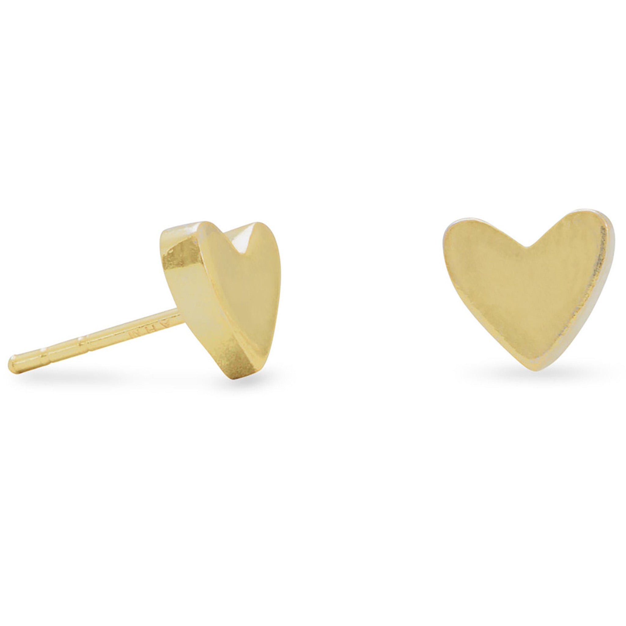 Heart Shape Gold Stud Earrings