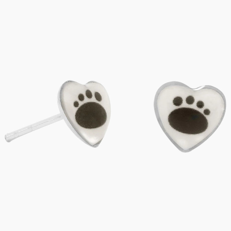 Heart Shape Paw Print Earrings