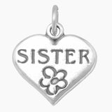 Heart Shaped Sister Charm