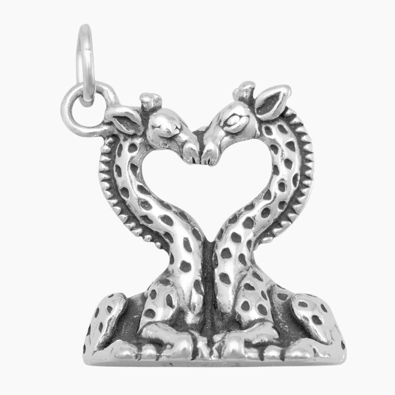 Heart Shaped Giraffes Charm
