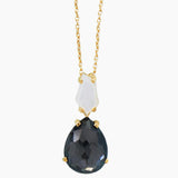 Hematite and Clear Quartz Doublet Necklace