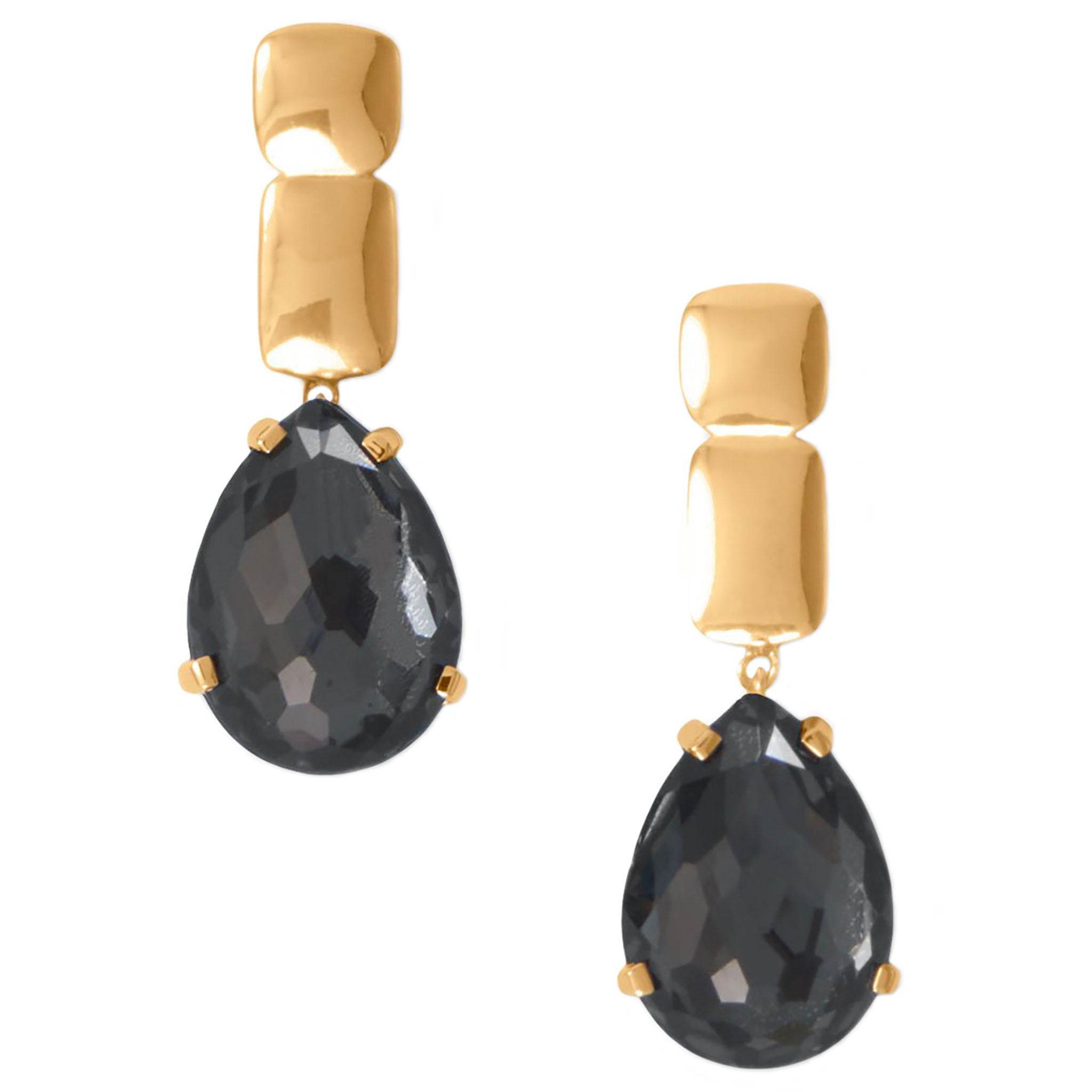 Hematite and Quartz Doublet Earrings