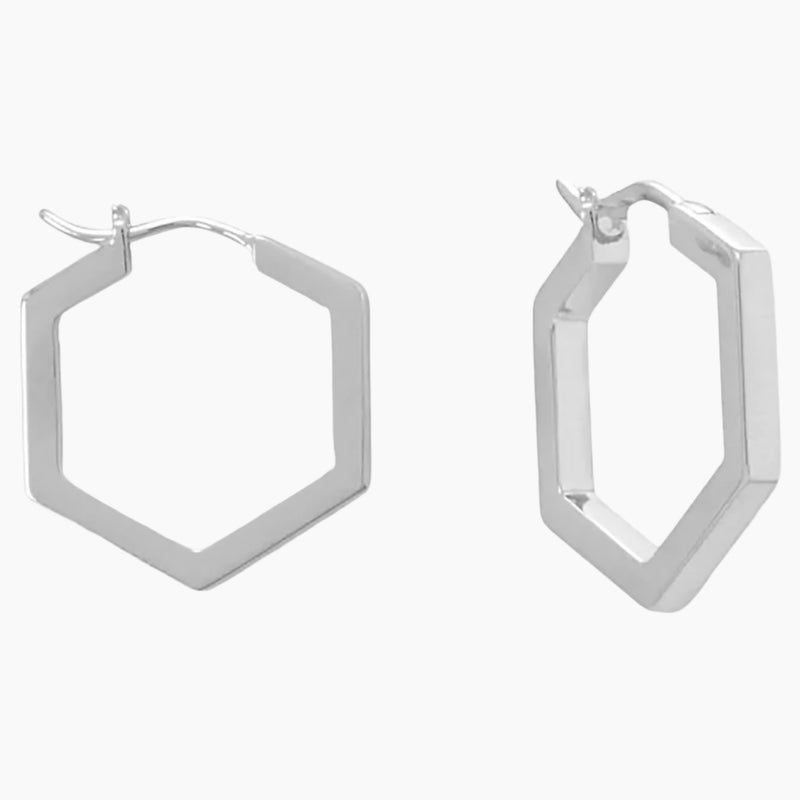 Hexagonal Hoop Earrings