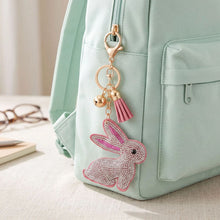Hoppy Bunny Gold Tone Crystal Bag Charm Example