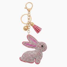 Hoppy Bunny Gold Tone Crystal Bag Charm