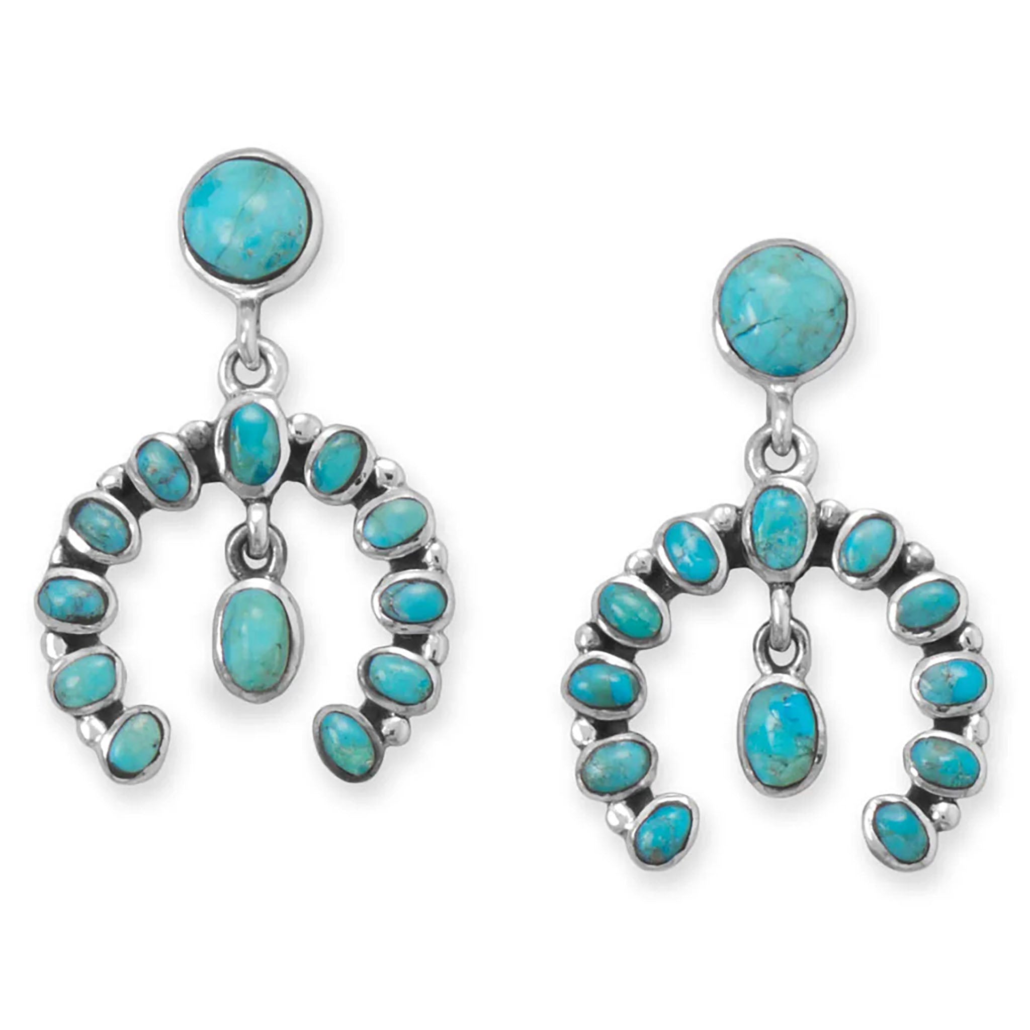 Horseshoe Design Turquoise Drop Earrings