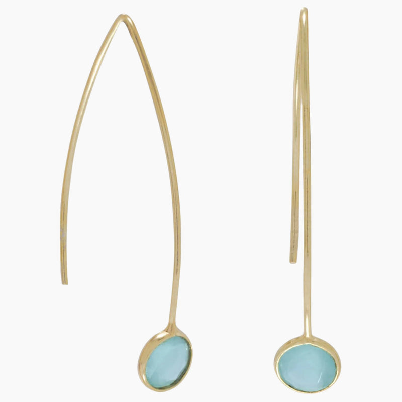 Hydro Glass Gold Threader Earrings