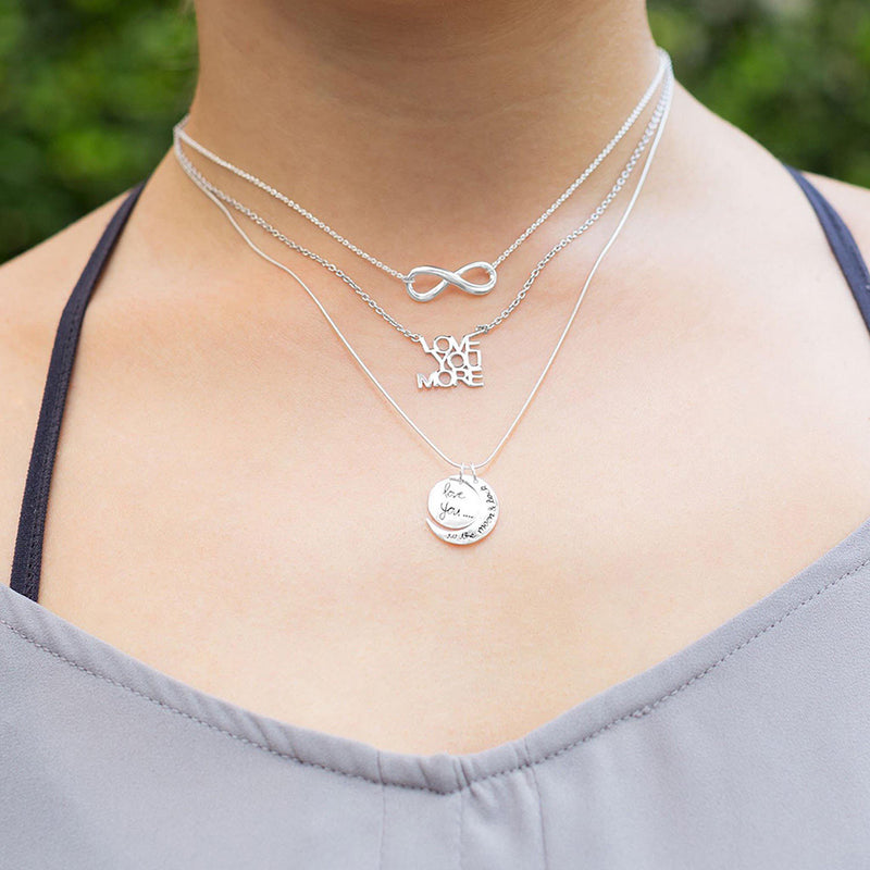 Infinity Symbol Necklace on Neck