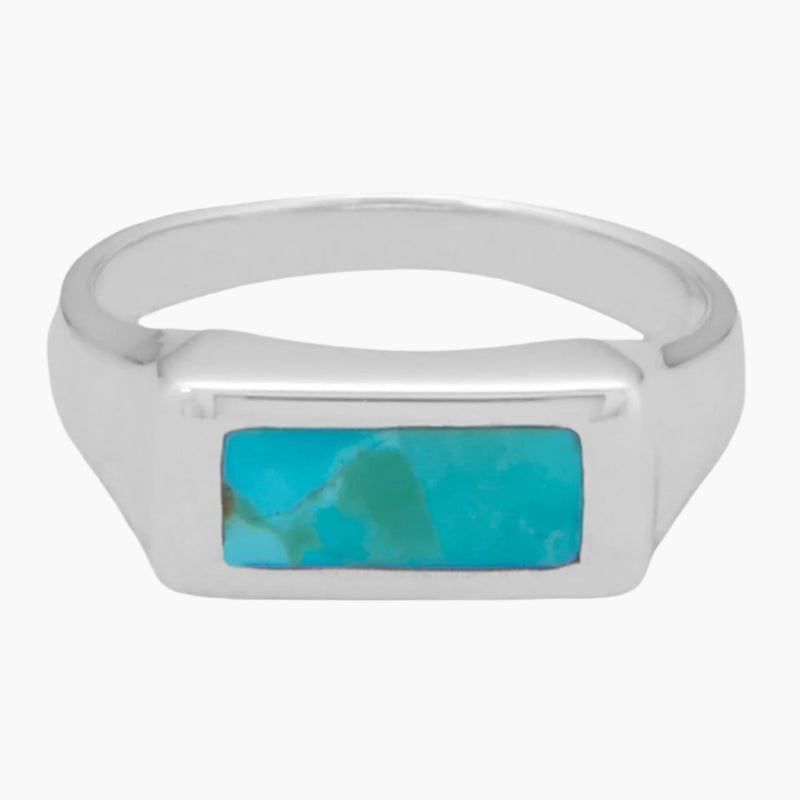 Inlay Turquoise Bar Ring