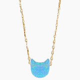 Kitty Shape Opal Gold Necklace