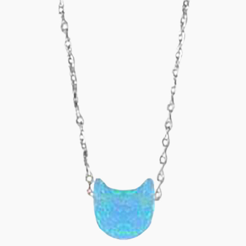 Kitty Shape Opal Necklace