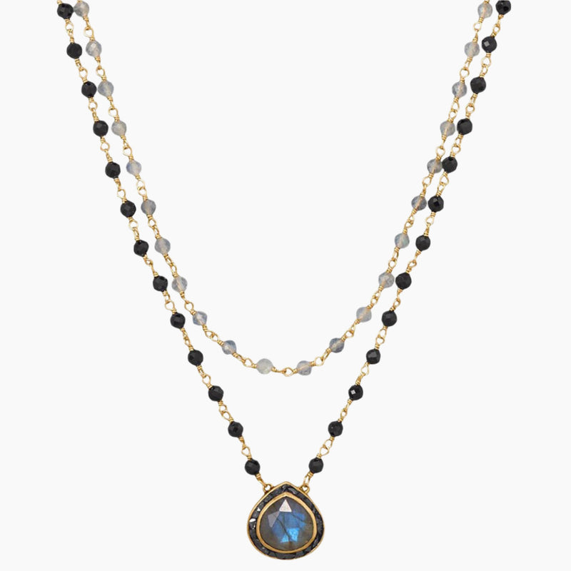 Labradorite and Black Onyx Necklace
