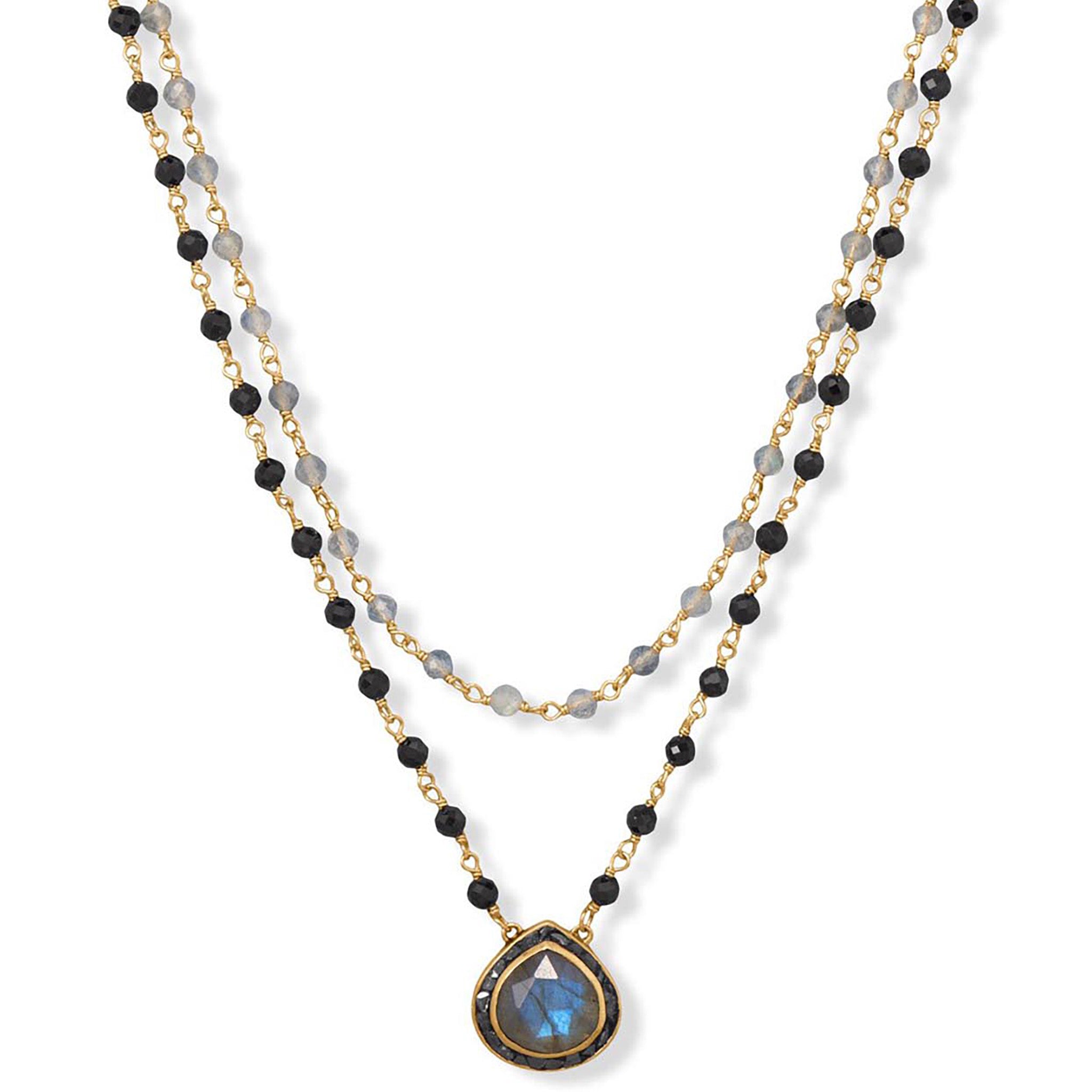 Labradorite and Black Onyx Necklace
