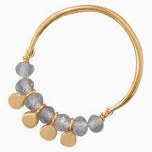 Labradorite Bead with Gold Disk Ring