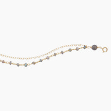 Labradorite Rondelle Bead Bracelet Close Up